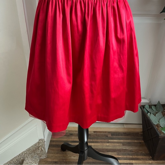 Forever 21 Bow Back Sleeveless Tulle Lined Satin Dress Red Sz M - Picture 13 of 16